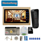 Homefong Home Intercom System Video Door Phone 7 Inch  Doorbell Camera with Unlock IR Cut Leds Day Night Waterproof