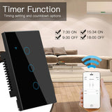 1/2/3/4gang Tuya WiFi Smart Light Switch Neutral Wire Required Wall Touch Switch Sensor Work With Smart Life Alexa Google Home