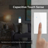 1/2/3/4gang Tuya WiFi Smart Light Switch Neutral Wire Required Wall Touch Switch Sensor Work With Smart Life Alexa Google Home