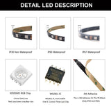 WS2811 WS2812B WS2813 WS2815 5050 RGB Smart LED Strip Individually Addressable IC 30/60/144Pixels/Leds/m Tape Light IP30/65/67