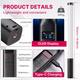 Handheld RGB Colorful Stick Light 19.68 inch Handheld LED Light Wand CRI 95+ 2500K-9000K Photography Studio Lamp