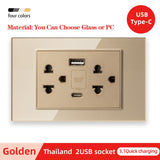 American Standard Dual USB Wall Socket Smart Home Appliance Plug Adapter Type-c 3.1A Fast Charging