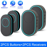 Camluxy Wireless Doorbell 39 Music LED Flash Security Alarm Outdoor IP65 Waterproof Smart Home Intelligent Door Bell Chime Kit