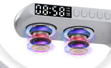 Multifunctional Wireless Charger Alarm Clock Bluetooth Speaker APP Control RGB Night Light Charging Station for Iphone Samsung