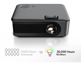 MINI Projector Portable A30 Upgrade 3D LED Home Theater Cinema Gamer Beamer 1080P 4K Video Via HD Port Laser Smart TV