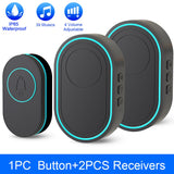 Camluxy Wireless Doorbell 39 Music LED Flash Security Alarm Outdoor IP65 Waterproof Smart Home Intelligent Door Bell Chime Kit