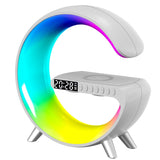 Multifunctional Wireless Charger Alarm Clock Bluetooth Speaker APP Control RGB Night Light Charging Station for Iphone Samsung