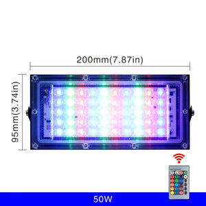 Flood Light Lamp AC220V Outdoor Lighting Floodlight Waterproof Reflector Led Rgb Spotlight with Remote