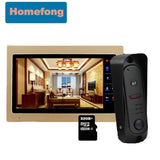 Homefong Home Intercom System Video Door Phone 7 Inch  Doorbell Camera with Unlock IR Cut Leds Day Night Waterproof