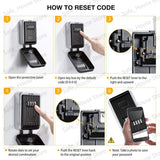 Wall Mount Key Lock Box 4 Digit Password Code Security Lock No Key for Home Office Key Safe Secret Storage Box Organizer
