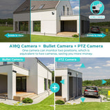 8MP Dual Screen PTZ Wifi Surveillance AI Human Detect Camera Bluetooth Connectinvity 3 Night Vision Modes IP66 Waterproof ICSEE