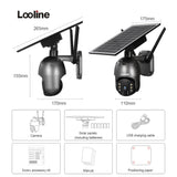 4MP Wifi Solar Camera Outdoor 360° View Pan Tilt Spotlight Battery Powered 4G Security System Camera 2Way Voice Intercom PTZ Cam