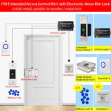 12V DC RFID Reader Keyless Door Opener Metal  Access Control Keypad 800 Users Mini  IP66 Waterproof Embedded Fingerprint Reader