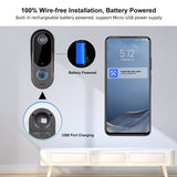 Smart Home Security doorbell camera WiFi Video Intercom Door bell Camera Outdoor Wireless WiFi Doorbell 2-Way Audio Night Vision