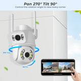 8MP 4K PTZ IP Camera Dual-Lens Human Detect CCTV Security Camera Night Vision Outdoor Wifi Surveillance Camera ICsee