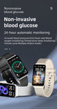 2023New Non-invasive Blood Glucose ECG Smart Watch Heart Rate 24-hour Automatic Health Monitoring Fitness Bracelet For Men Women