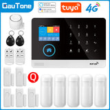 Gautone 4G Wifi Alarm System Tuya Smart 433MHz Wireless Security Home Alarm Smart Life app Control PG103