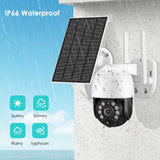3MP Solar Outdoor WIFI Camera Smart Home Recharge battery PIR Motion Detection Security Camera Video Surveillance Monitor ICSEE