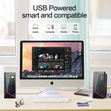 REDRAGON GS520 Anvil Aux 3.5mm Stereo Surround Music RGB Speakers Sound Bar for Computer 2.0 PC Home Notebook TV Loudspeakers