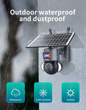 4G SIM Solar Camera Outdoor Solar Panel 5MP HD WIFI Wireless Security CCTV 21000mAh Battery with Anti-theft Siren Alarm