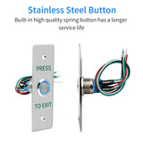 Waterproof Door Push Exit Button Gate Release Switch Opener COM NC NO LED Backlight For Door Access Control System Entry Outdoor