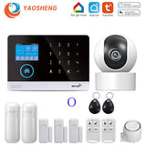 433MHz Wireless WIFI GSM Home Security Alarm System - Smart Home Alarm System With Motion Sensor With Alexa &amp; Google Home