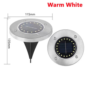 20LED Solar Power Disk Light Outdoor Garden Solar Underground Light Deck Light Spotlight Buried Solar Led Lamp Garden Decoration