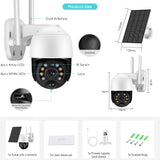 3MP Solar Outdoor WIFI Camera Smart Home Recharge battery PIR Motion Detection Security Camera Video Surveillance Monitor ICSEE