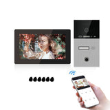 Jeatone Wireless Video Intercom For Home 7&quot; Touch Screen Intercom In Private House Monitor 720P Doorbell Camera With Fingerprint