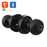 Round Knob Tuya Bluetooth Smart Lock Easy Install Cylindrical Electronic Digital Biometric Fingerprint Lock for Smart Home