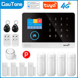 Gautone 4G Wifi Alarm System Tuya Smart 433MHz Wireless Security Home Alarm Smart Life app Control PG103