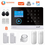 Wireless WIFI GSM Home Security Alarm System - Smart Life APP With Motion Sensor Detector Compatible With Alexa &amp; Google