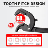 Onnfang 6-60mm Universal Wrench Multi-function Wrench Tool Home Repair Key Hand tool Adjustable Purpose Universal Pipe Wrench
