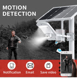5MP 4G SIM Card Security Floodlight IP Camera Wireless 1080P Outdoor PTZ CCTV Surveillance Cam 40W 20A Battery Solar Panel CamHi