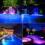 AC12V 7 Pool Light RGB Submersible Light Wall Mounted LED Swimming Pool Spotlight IP68 Waterproof Lamp with Remote Controller
