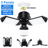 3-10 Panel Deformable LED Garage Light,industrial Lighting Led Ceiling Garage Lamp 8000LM E26/E27 6500K USA Warehouse Shop Light