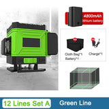 8/12/16 Lines 360 Laser Level Remote Control Self-Leveling Horizontal Vertical Green Beam Nível Laser 3/4D Level Household Tools