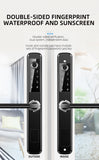 Double sides Euro 85mm mortise Waterproof Fingerprint tuya wifi card Pincode Smart digtial Door Lock for Aluminum/Sliding Door