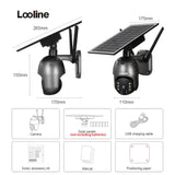 4MP Wifi Solar Camera Outdoor 360° View Pan Tilt Spotlight Battery Powered 4G Security System Camera 2Way Voice Intercom PTZ Cam