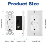 Wifi Smart Wall Outlet with USB Charger Double US Plug Switch Tuya Smart APP Remote Control Socket Work with Alexa Google Home