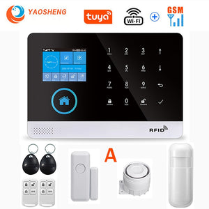 Wireless WIFI GSM Home Security Alarm System - Smart Life APP With Motion Sensor Detector Compatible With Alexa &amp; Google