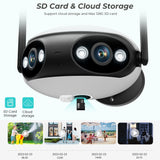 4K 8MP Dual lens Wifi IP Camera Outdoor 180° Ultra Wide View Angle Panoramic Human Detect CCTV Camera Video Surveillance