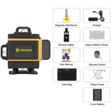 GROSAM  360 Laser level 16 Lines 4D Self-leveling Nivel Laser Cross Horizontal Vertical Green Beam For Construction Tools