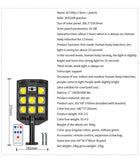 Motion Sensor Outdoor Solar Lamp Waterproof Wall LED Lamp with 3 Lighting Mode Solar Powered Lights for Garden Patio