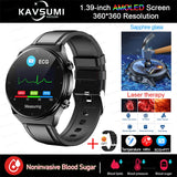 ECG+PPG Painless Non invasive Blood Glucose Smart Watch Men sangao Laser Treatment Blood Pressure Health Sports Smartwatch Men