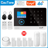 Gautone 4G Wifi Alarm System Tuya Smart 433MHz Wireless Security Home Alarm Smart Life app Control PG103