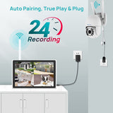 3MP WiFi Home Security Kit 10.1&quot;Monitor NVR Kit Wireless PTZ Security Camera System 2Way Audio CCTV Surveillance Cameras Set HDD