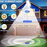 10000W Upgraded 168LED Solar Street Light Outdoor Waterproof LED for Garden Wall Adjustable Angle Solar Lamp Built-in 10000mAH