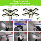 3-10 Panel Deformable LED Garage Light,industrial Lighting Led Ceiling Garage Lamp 8000LM E26/E27 6500K USA Warehouse Shop Light