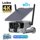 4K 8MP 180 Ultra Wide View Angle 4G Solar Security Camera Outdoor WIFI 4X Zoom Dual Lens PIR Human Detection CCTV Camera